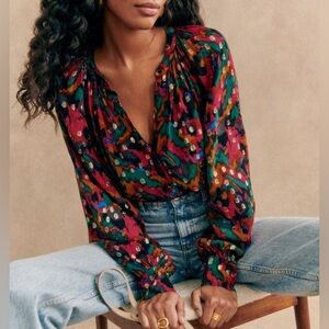 Size 40 Metallic Sézane Lealys Blouse